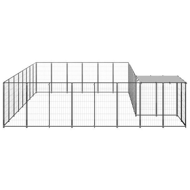 Kavez za pse crni 15,73 m² čelični 3082227