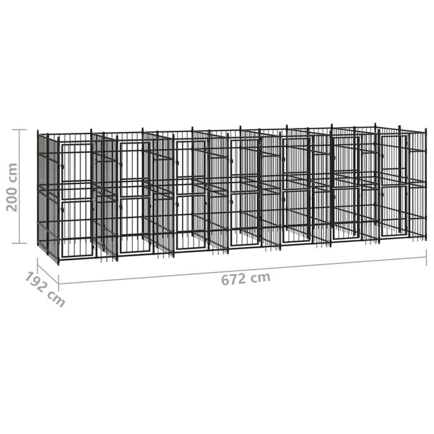 Vanjski kavez za pse čelični 12,9 m² 3097942