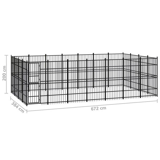 Vanjski kavez za pse čelični 25,8 m² 3097985