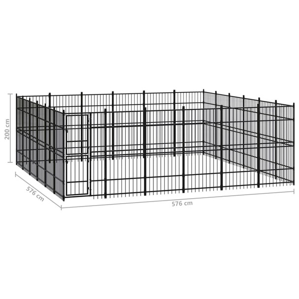 Vanjski kavez za pse čelični 33,18 m² 3097995