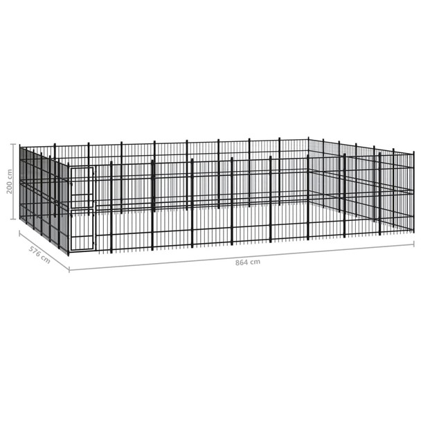 Vanjski kavez za pse čelični 49,77 m² 3097998