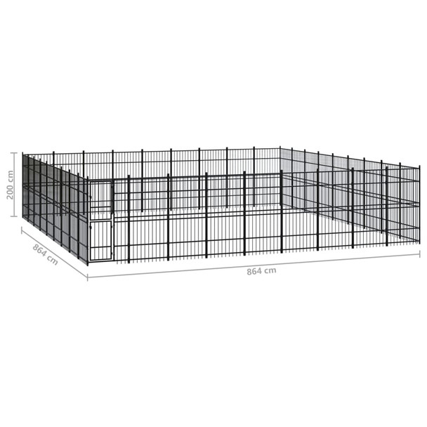 Vanjski kavez za pse čelični 74,65 m² 3098007