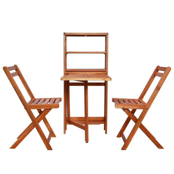 3-dijelni sklopivi bistro set od masivnog bagremovog drva 44013