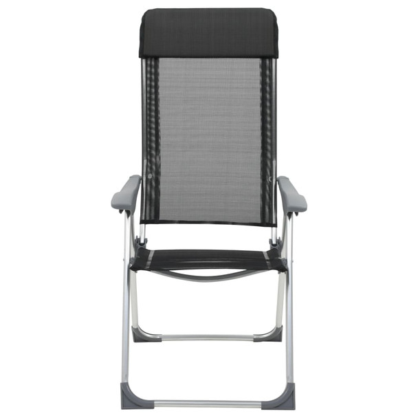 Sklopive stolice za kampiranje 2 kom crne aluminijske 44305