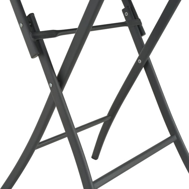 Sklopivi bistro stol sivi 60 x 70 cm od stakla i čelika 44714