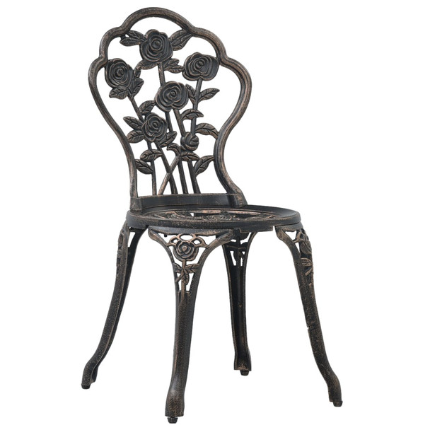 Bistro stolice 2 kom brončane od lijevanog aluminija 47862