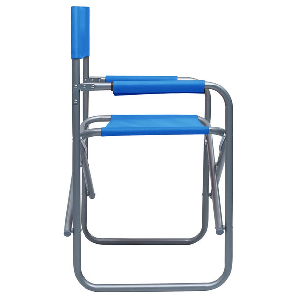 Redateljske stolice 2 kom čelične plave 47917