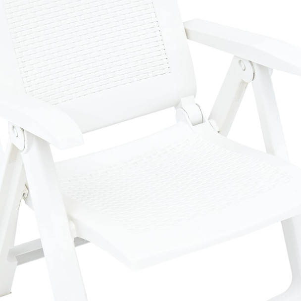 Vrtne nagibne stolice 2 kom plastične bijele 48760