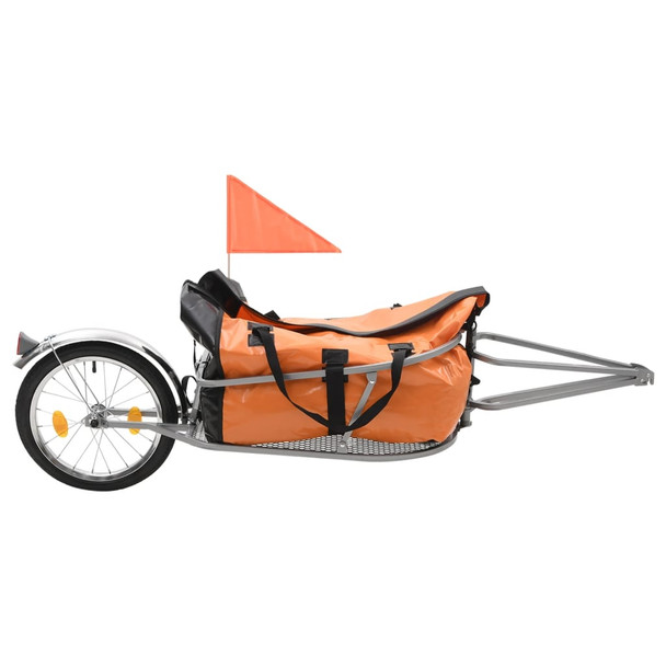 Prikolica za bicikl s torbom narančasto-crna 91768