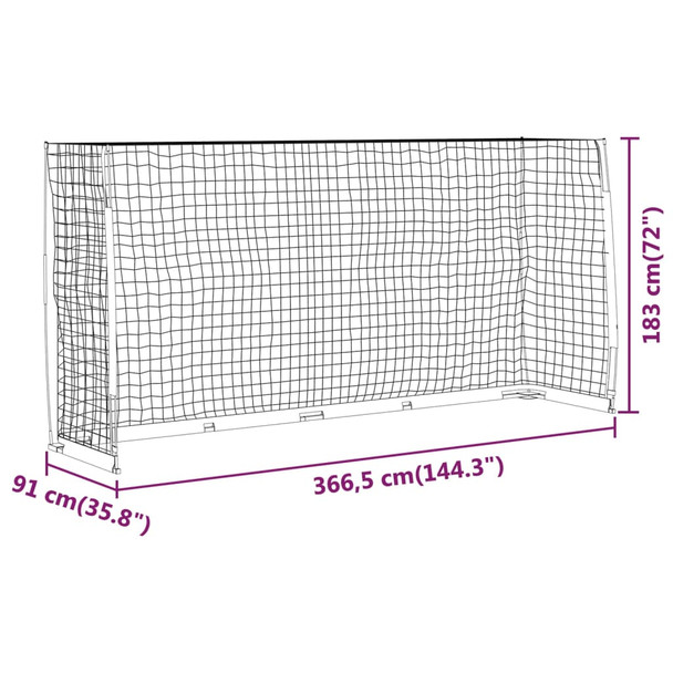 Nogometni gol 366,5 x 91 x 183 cm čelični 93375