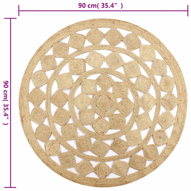 Ručno rađeni pleteni tepih od jute 90 cm 133710