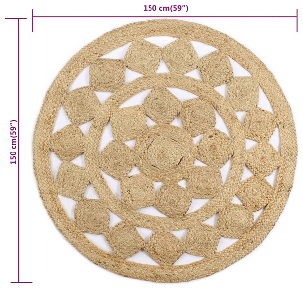 Ručno rađeni pleteni tepih od jute 150 cm 133712