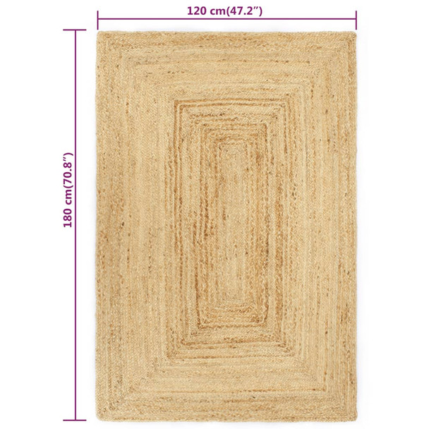 Ručno rađeni tepih od jute prirodne boje 120 x 180 cm 133729