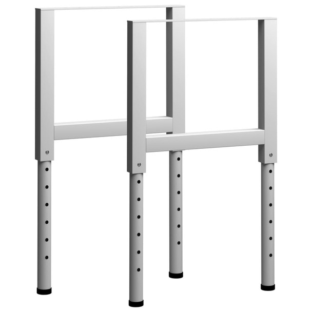 Okviri za radni stol 2 kom metalni 55 x (69 - 95,5) cm sivi 147932