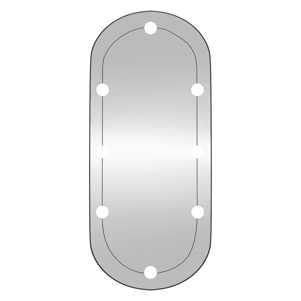 Zidno ogledalo s LED svjetlima 35x80 cm stakleno ovalno 3189162