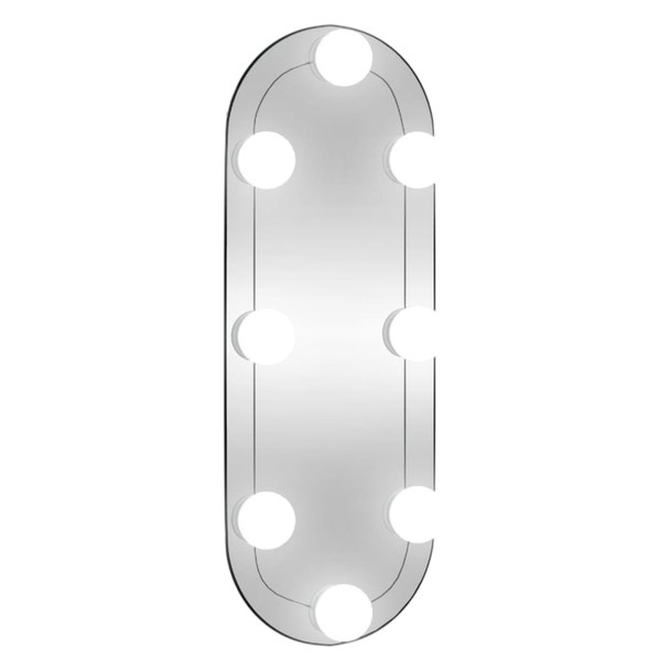 Zidno ogledalo s LED svjetlima 15 x 40 cm stakleno ovalno 3189158