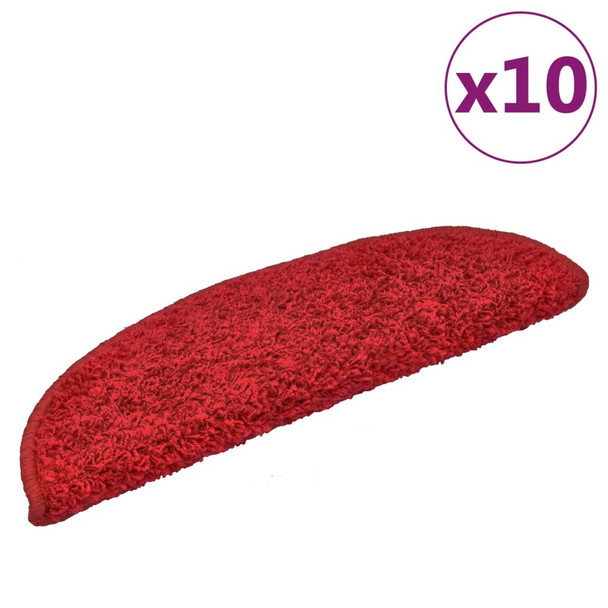 Otirači za stepenice 10 kom 56 x 17 x 3 cm crveni 149797