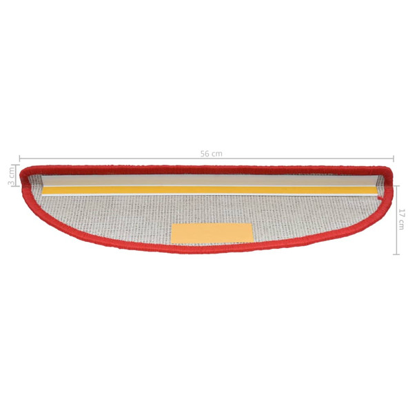Otirači za stepenice 10 kom 56 x 17 x 3 cm crveni 149797