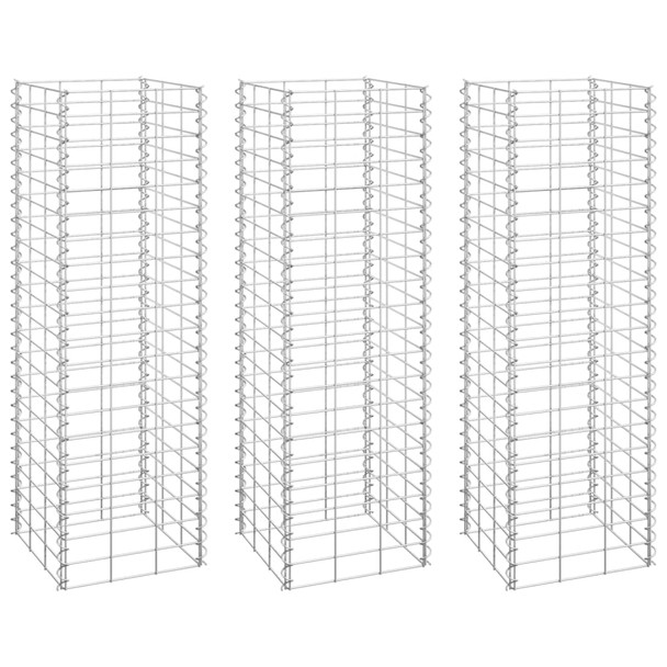 Gabionske povišene gredice 3 kom 30 x 30 x 100 cm željezne 151249