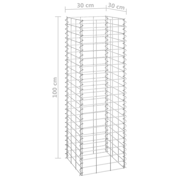 Gabionske povišene gredice 3 kom 30 x 30 x 100 cm željezne 151249