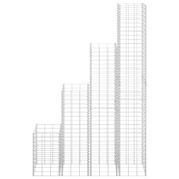 Gabionske gredice 4 kom 30 x 30 x 50/100/150/200 cm željezne 151252