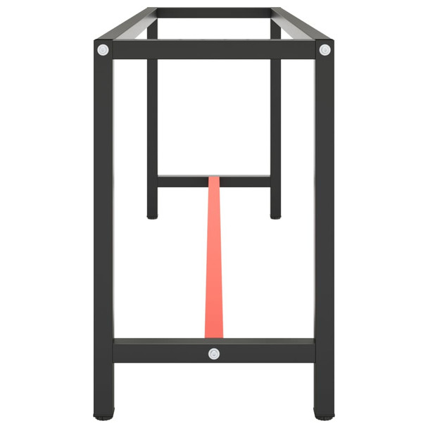 Okvir za radni stol mat crni i mat crveni 190x50x79 cm metalni 151453