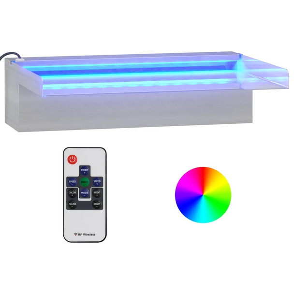 Prelijevajući vodopad RGB LED od nehrđajućeg čelika 30 cm 151408