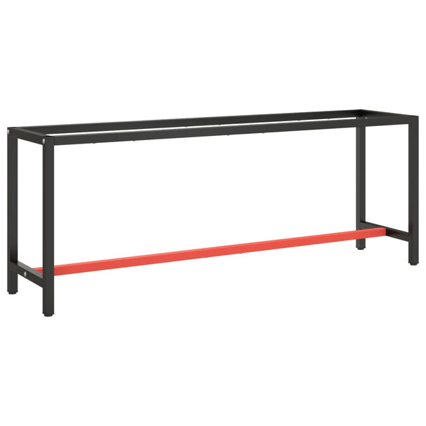 Okvir za radni stol mat crni i mat crveni 210x50x79 cm metalni 151454