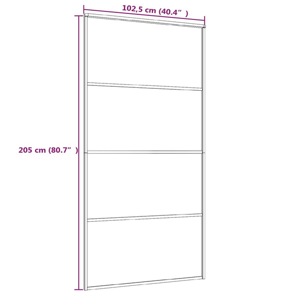 Klizna vrata od stakla ESG i aluminija 102,5 x 205 cm bijela 151664