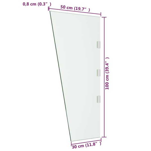 Bočna ploča za nadstrešnicu vrata prozirna 50 x 100 cm staklena 151462