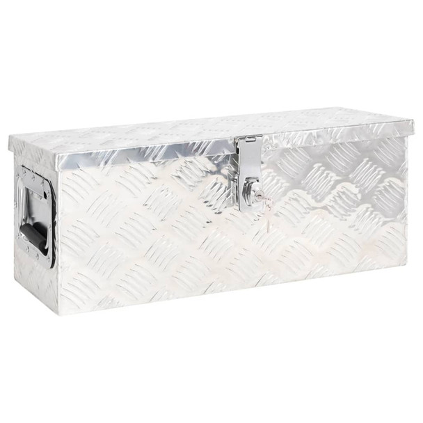 Kutija za pohranu srebrna 60 x 23,5 x 23 cm aluminijska 152248