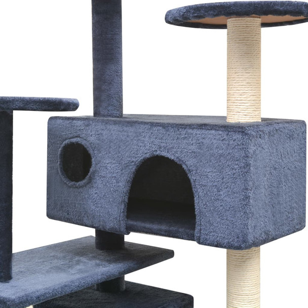 Penjalica Grebalica za Mačke sa Stupovima od Sisala 125 cm Tamno Plava 170479