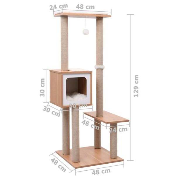 Penjalica za mačke s prostirkom za grebanje od sisala 129 cm 170917