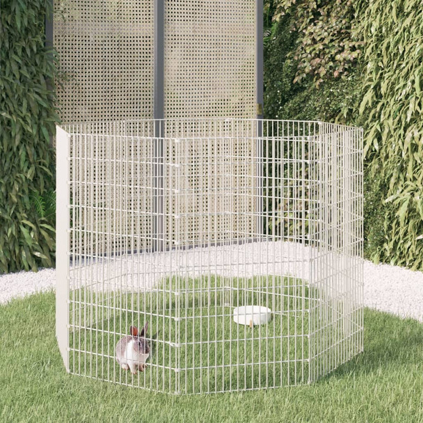 Kavez za zečeve s 8 panela 54 x 100 cm od pocinčanog željeza 171582
