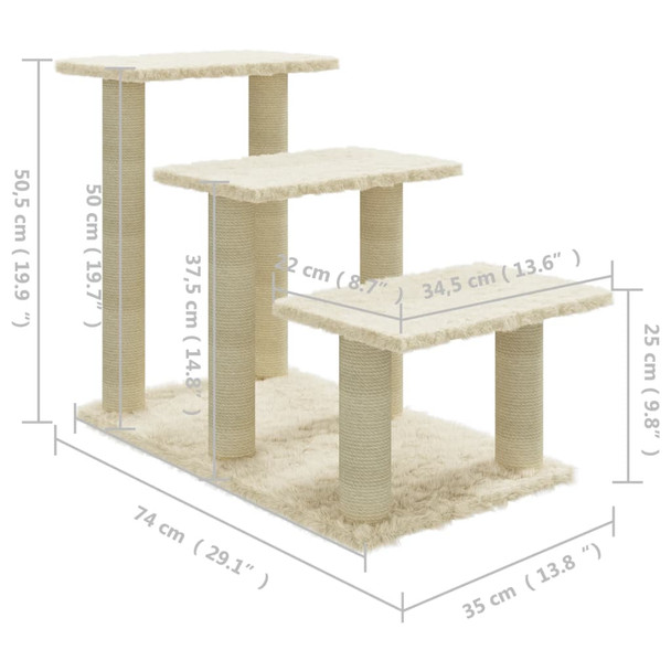Penjalica za mačke sa stupovima za grebanje krem 50,5 cm 171506