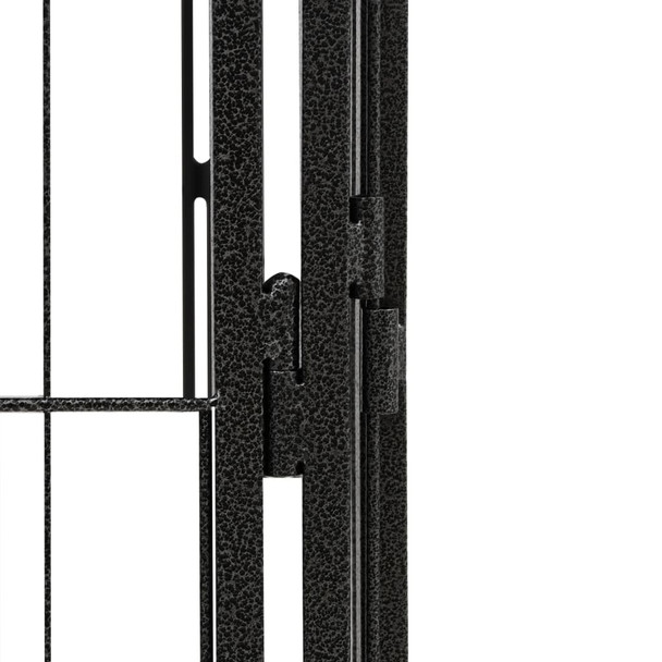 Ograda za pse s 4 panela crna 100 x 50 cm čelik obložen prahom 171794