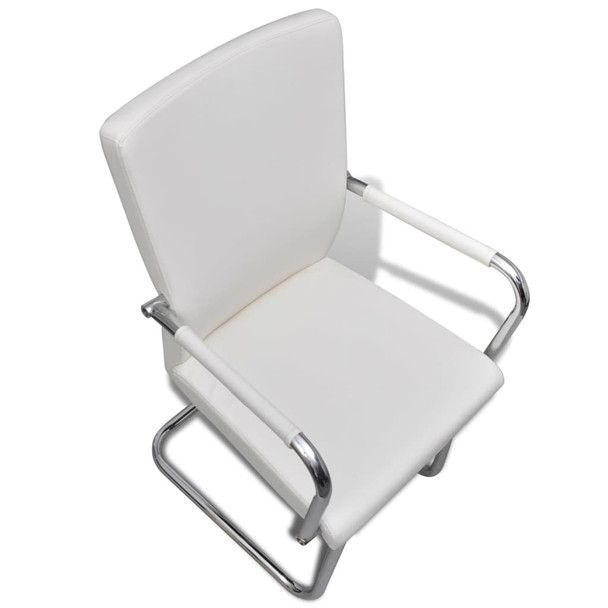 Konzolne blagovaonske stolice od umjetne kože 2 kom bijele 240994