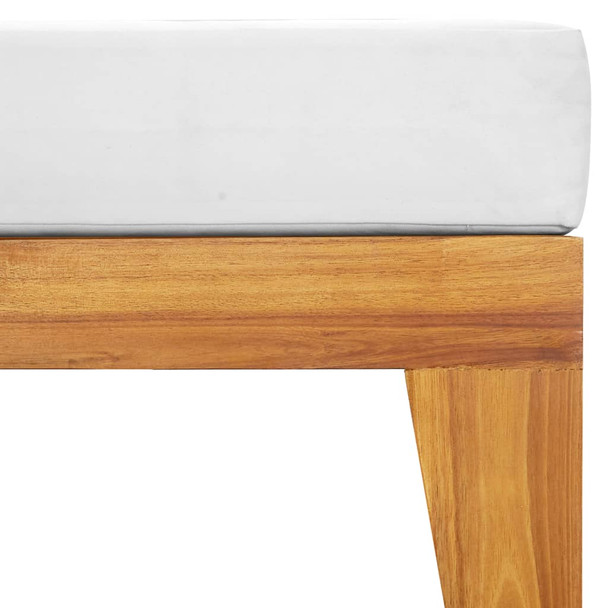 Modularni tabure s krem bijelim jastukom masivno bagremovo drvo 312152