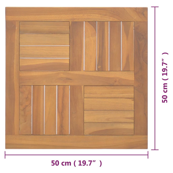 Četvrtasta stolna ploča 50x50x2,5 cm od masivne tikovine 316156