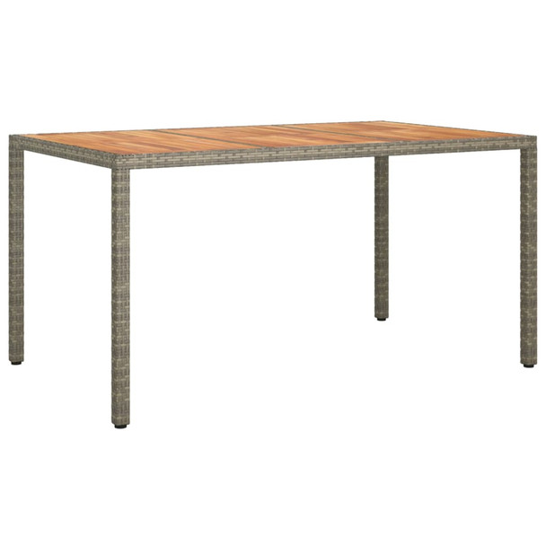 Vrtni stol 150x90x75 cm od poliratana i bagremovog drva sivi 316721