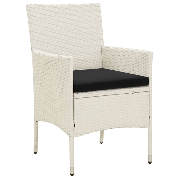 Vrtne stolice s jastucima 2 kom od poliratana bijele 316683