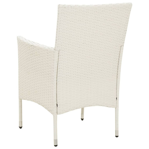Vrtne stolice s jastucima 2 kom od poliratana bijele 316683