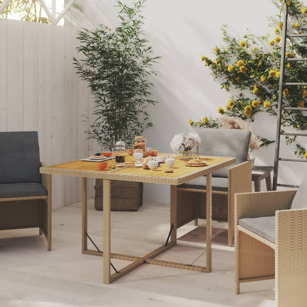Vrtni stol bež 109 x 107 x 74 cm od poliratana i drva bagrema 316791