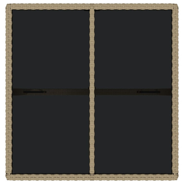 Vrtni stol bež 109 x 107 x 74 cm od poliratana i stakla 316789