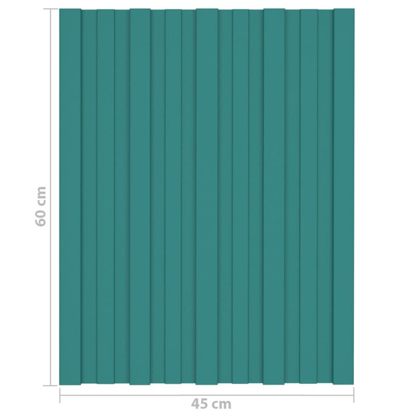 Krovni paneli 36 kom od pocinčanog čelika zeleni 60 x 45 cm 317188