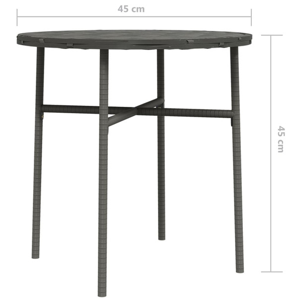 Čajni stolić sivi 45 cm od poliratana 317176