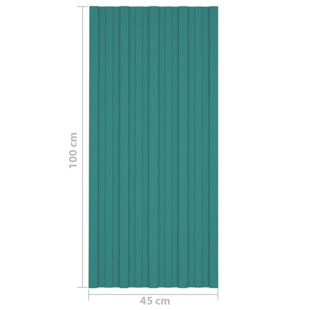 Krovni paneli 12 kom od pocinčanog čelika zeleni 100 x 45 cm 317211