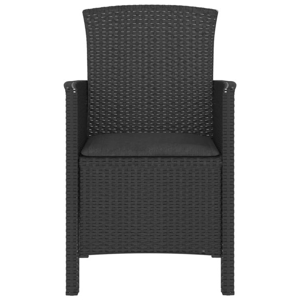 Vrtna stolica s jastukom PP ratan grafitna boja 318226