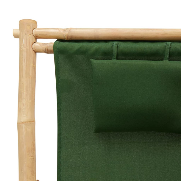 Ležaljka od bambusa i platna zelena 318598