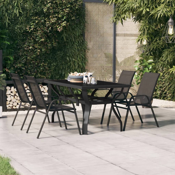 Vrtni stol crni 140 x 70 x 70 cm od čelika i stakla 318768